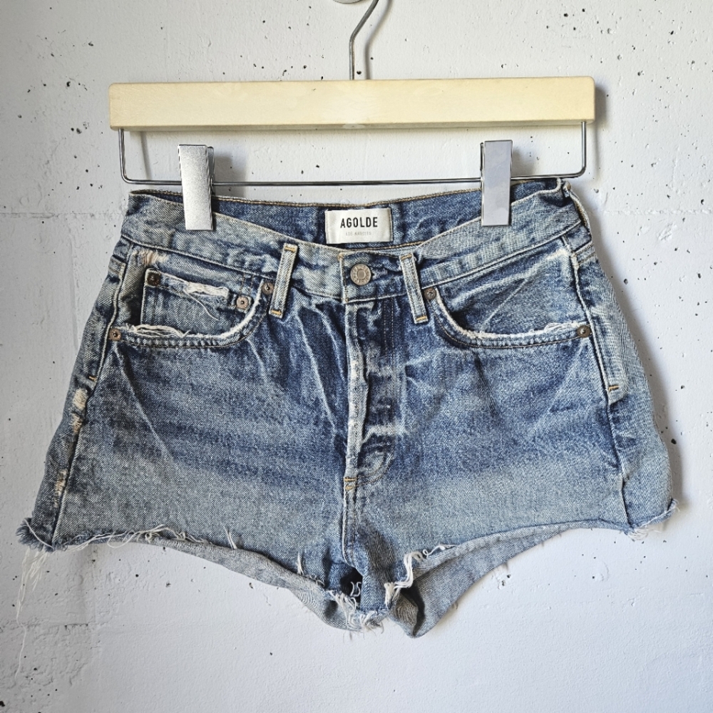 AGOLDE Women's Blue Denim Shorts Size 25